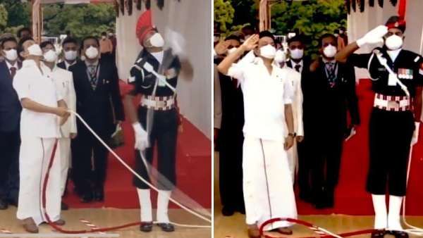 75 ஆவது சுதந்திர தினம்: முதல்முறையாக தேசியக் கொடியை ஏற்றினார் முதல்வர் மு.க.ஸ்டாலின்