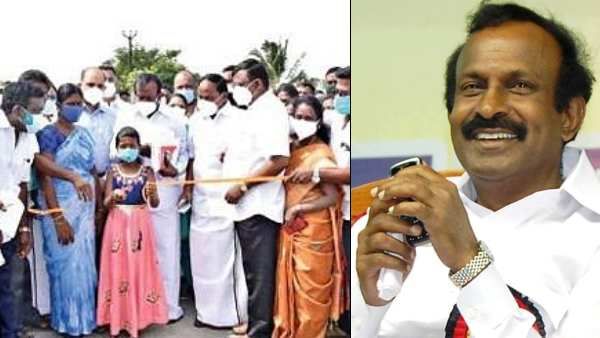 புதிய சாலையை திறந்து வைத்த சிறுமி... வீட்டுவசதித்துறை அமைச்சர் முத்துச்சாமியின் பெருந்தன்மை..!