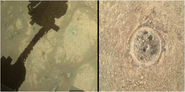 செவ்வாய் கிரகத்தில் பெர்சவரன்ஸ் ரோவர் மூலம் பாறை மாதிரிகளை எடுக்கும் நாசாவின் முதல் முயற்சி தோல்வி