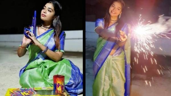 கையில் அதை தூக்கிப் பிடித்தபடி கலக்கும் தர்ஷா குப்தா...மிரண்டு போன ரசிகர்கள்