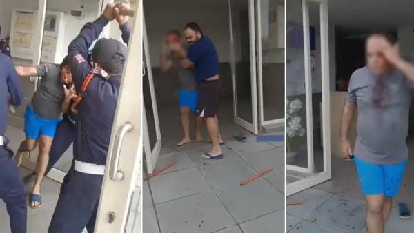 ஈவு இரக்கமின்றி தாக்கப்பட்ட அப்பார்ட்மெண்ட்வாசி.. வெளுத்து வாங்கிய செக்யூரிட்டி பணியாளர்கள்!