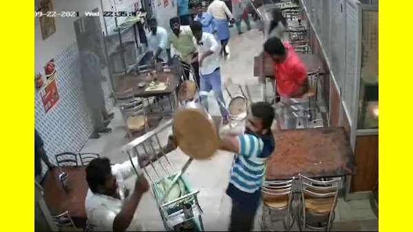 பாருங்க கொடுமையை.. ராத்திரி நேரத்தில் பறந்த தண்ணீர் சொம்பு, குழம்பு வாளி.. ஹோட்டல் வீடியோ பரபரப்பு