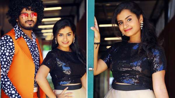 எட்டிப்பார்த்து ஏக்கம் ஊட்டும் சிவாங்கி... பளபளக்கும் அழகைப் பார்த்து கலகலக்கும் ரசிகர்கள்