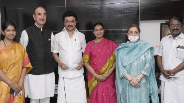 முதல்வர் மு.க.ஸ்டாலினுடன் காங். அதிருப்தி கோஷ்டி தலைவர் குலாம்நபி ஆசாத் சந்திப்பு