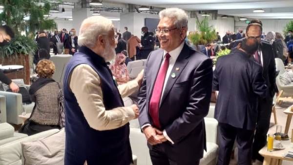 கிளாஸ்கோ மாநாடு.. இலங்கைத் தமிழர்கள் எதிர்ப்பை மீறி.. பிரதமர் மோடி - கோத்தபாய ராஜபக்சே சந்திப்பு