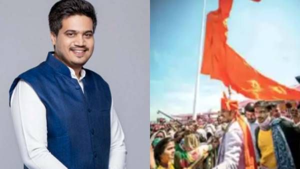 இந்துத்துவா பாதையை நோக்கி? உலகிலேயே மிக உயரமான காவி கொடியை ஏற்றிய சரத்பவார் கட்சி!