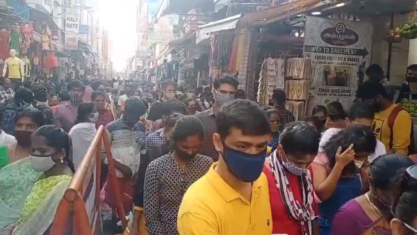 சென்னை முதல் டெல்லி வரை.. தீபாவளி ஷாப்பிங்கிற்காக கடைகளில் குவிந்த மக்கள்.. கொரோனா 3ம் அலை அபாயம்?