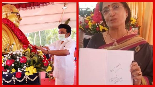 விழா மேடையில் நெகிழ்ச்சி.. ஸ்டாலினிடம் ஆட்டோகிராப் கேட்டு வாங்கிய நாவலர் நெடுஞ்செழியனின் மருமகள்!