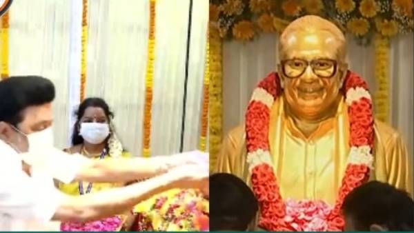 பேராசிரியர் க அன்பழகன் 100ஆவது பிறந்தநாள் விழா.... சிலையை திறந்து வைத்தார் முதல்வர் மு.க.ஸ்டாலின்