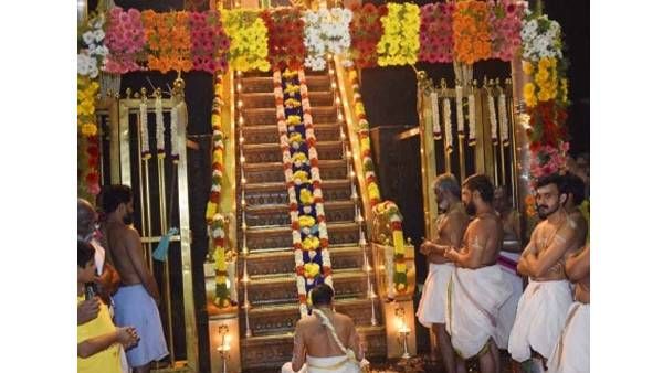 சபரிமலையில் நாளை மண்டலபூஜை குவியும் பக்தர்கள் - தங்க அங்கியில் ஜொலிக்கும் ஐயப்பன்