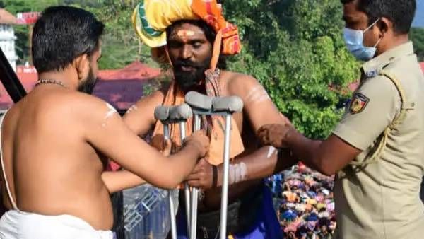 கொரோனாவில் இருந்து மக்களை காக்க 750 கிமீ பாதையாத்திரை...105 நாட்கள் பயணம் செய்த ஐயப்ப பக்தர்