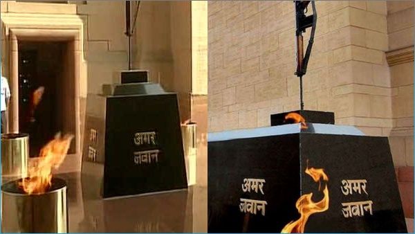 50 வருட ஜோதி.. இந்தியா கேட் 'அமர் ஜவான் ஜோதி' இன்று தேசிய போர் நினைவுச்சின்ன விளக்குடன் இணைப்பு!