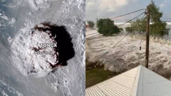 கருப்பாக மாறிய வானம்.. டோங்காவில் சுனாமி ஏற்படும் முன்.. கடலில் என்ன நடந்தது தெரியுமா? பரபர வீடியோ