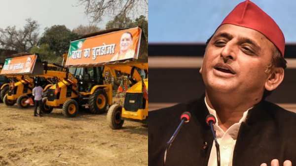 'புல்டோசர் பாபா' - பெயர் வைத்த அகிலேஷ் யாதவ்.. புல்டோசரை நிறுத்தி அதிரடி காட்டிய யோகி ஆதித்யநாத்!