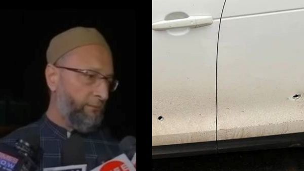 உ.பி-இல் உச்சக்கட்ட பரபரப்பு.. ஓவைசி வாகனத்தின் மீது துப்பாக்கிச்சூடு.. காரில் பாய்ந்த 3 குண்டுகள்