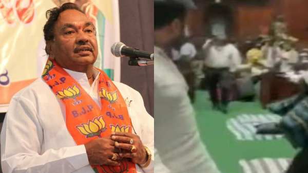 தேசிய கொடிக்கு பதில் காவி கொடி.. சிக்கலில் கர்நாடக அமைச்சர்! சட்டசபையில் இரவு பகலாக காங்கிரஸ் தர்ணா