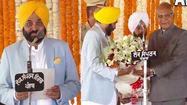பஞ்சாப் முதல்வராக பதவியேற்றார் ஆம் ஆத்மியின் பகவந்த் மான் - லட்சக்கணக்கானோர் பங்கேற்பு
