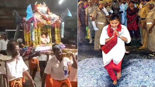 பண்ணாரி அம்மன் கோவில் குண்டம் விழா - பூ மிதித்து நேர்த்திக்கடன் செலுத்திய அமுதா ஐஏஎஸ்