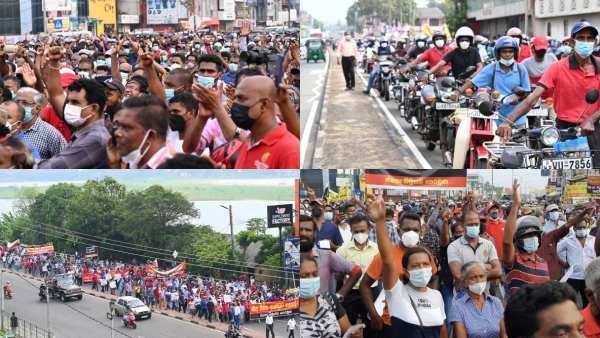  இலங்கை: கோத்தபாய ராஜபக்சே அரசு பதவி விலக வலியுறுத்தி களுத்துறையில் ஜே.வி.பி. பிரமாண்ட போராட்டம் 
