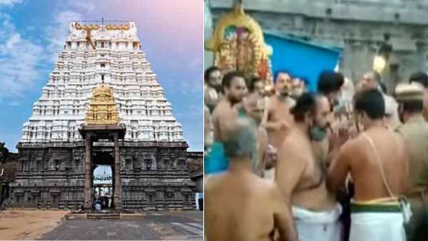 காஞ்சிபுரம் வரதராஜ பெருமாள் கோவிலில் வெடித்த வடகலை - தென்கலை பிரச்சினை - தள்ளுமுள்ளு தாக்குதல்