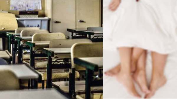 பள்ளி கூடத்தில் செய்யும் வேலையா இது! டீச்சருடன் ஸ்டோர் ரூமில் சிக்கிய “ஹெட் மாஸ்டர்”! வைராலான வீடியோ