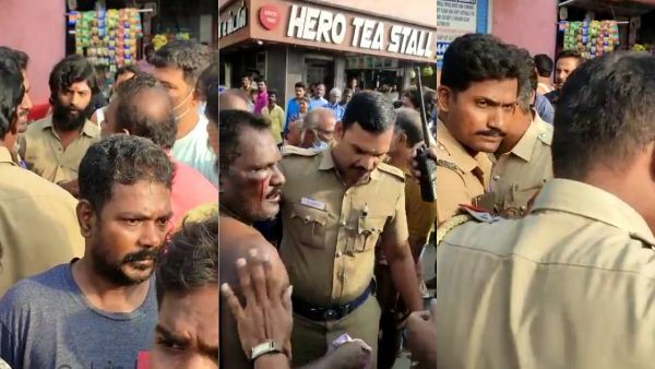 ஓடும் பஸ்ஸிலிருந்து துப்பிய நடத்துநர்.. எச்சில் பட்டதால் முகத்தில் குத்து விட்ட காவலர்.. வீடியோ