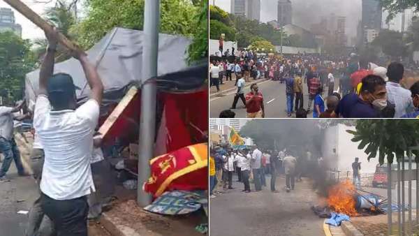 கொழும்பில் ராஜபக்சே ஆதரவு கும்பல் வெறியாட்டம்-போராட்டகாரர்கள் மீது தாக்குதல்- நாடு முழுவதும் ஊரடங்கு