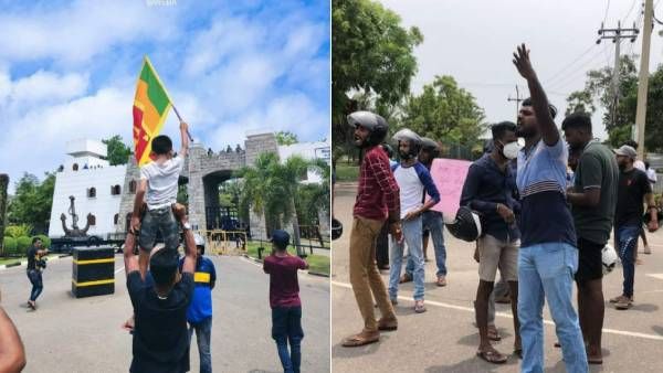 தஞ்சமடைந்த மகிந்த ராஜபக்சேவை வெளியே விடுங்க... திருகோணமலையில் பொதுமக்கள் கொந்தளிப்புடன் போராட்டம்