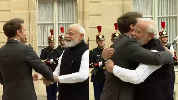 3 நாட்களில் 3 நாடுகள்! பிரான்ஸில் பிரதமர் நரேந்திர மோடியை கட்டிப்பிடித்து வரவேற்ற அதிபர் மேக்ரான்