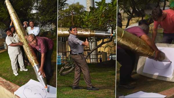 5.5மீ நீளம்.. 37கி எடை.. பீரங்கி மாதிரி கம்பீரத் தோற்றம்.. கின்னஸ் சாதனை படைத்த பால்பாயிண்ட் பேனா!