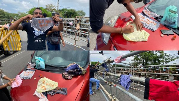 இலங்கையில் உள்ளாடை போராட்டம்- நாடாளுமன்றத்துக்குள் பதற்றம்- வெளியே கண்ணீர்புகை தாக்குதல்!