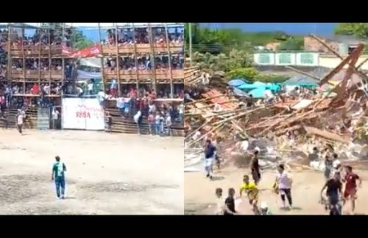 எருது வீடும் போட்டியில் விபரீதம்.. அப்படியே சரிந்து விழுந்த ஸ்டேடியம்.. பதற வைக்கும் வீடியோ