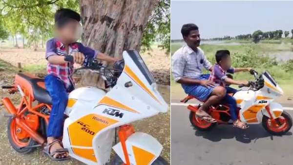 கேடிஎம் பைக்கை ஆசையாக கேட்ட சிறுவன்.. பாசத்தோடு உருவாக்கிய தந்தை.. போலீஸார் வழக்குப் பதிவு
