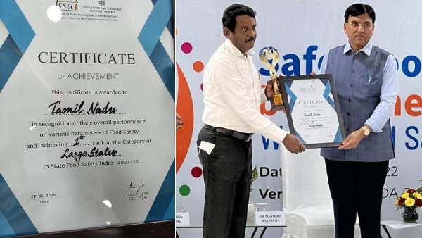 உணவு பாதுகாப்பு தரகுறியீட்டு அறிக்கை.. சாதித்த தமிழகம்.. முதலிடத்தை பெற்று அசத்தல்!