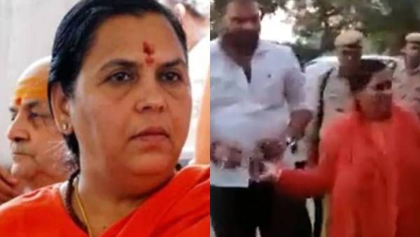 சாராயக் கடைக்கு சாணி வீச்சு.. பாஜக ஆளும் மபியில் பாஜக தலைவர் உமா பாரதி ஆவேசம்