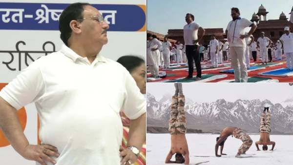 சர்வதேச யோகா தினம்.. நாடு முழுக்க அரசியல் தலைவர்கள் பங்கேற்பு.. பிரம்மாண்ட கொண்டாட்டம்!