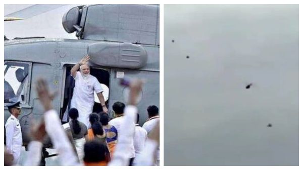 ஷாக் ஆன அதிகாரிகள்.. மோடியின் ஹெலிகாப்டரை மொய்த்த ‘கருப்பு பலூன்கள்’ - ஆந்திராவிலுமா?