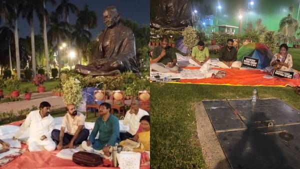 நாடாளுமன்றத்தில் சஸ்பெண்ட் செய்யப்பட்ட எம்.பி.க்கள் இரவு முழுவதும் விடிய விடிய போராட்டம்!