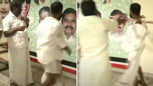 அவிழ்ந்த வேட்டியை ஒரு கையில் எடுத்துக்கொண்டு.. உருட்டுக் கட்டையால்.. ஓபிஎஸ் ஆதரவாளர் அட்டகாசம்!