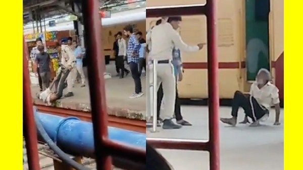 கொடூரம்.. தண்டவாளத்தில் தொங்கவிட்டு.. முதியவரை மிருகத்தனமாக தாக்கிய போலீஸ்காரர்.. வெளியான வீடியோ