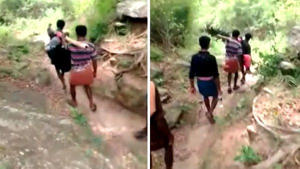 திருப்பூரில் அவலம்.. சாலை வசதி இல்லாததால்.. மருத்துவமனைக்கு தொட்டிலில் தூக்கி செல்லப்பட்ட கர்ப்பிணி