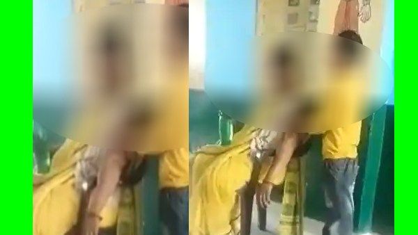 டீச்சருக்கு கிளாஸ்ரூமிலேயே மசாஜ் செய்த மாணவன்.. காலை ஆட்டிக் கொண்டே..ஒருகையில் பாட்டில் வேற.. கொடுமை