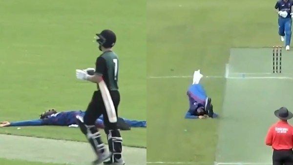மைதானத்திலேயே ஜம்ப் செய்து.. உருண்டு.. படுத்து.. கிரிக்கெட் வீரரின் நூதன கொண்டாட்டம்.. அடக்கடவுளே!