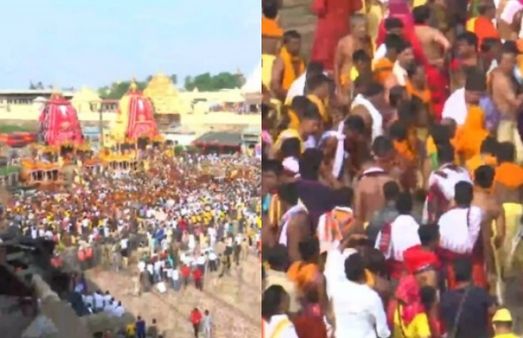 பூரி ஜெகந்நாதர் கோயில் ரத யாத்திரை கோலாகலம்..லட்சக்கணக்கான பக்தர்கள் உற்சாகத்துடன் பங்கேற்பு