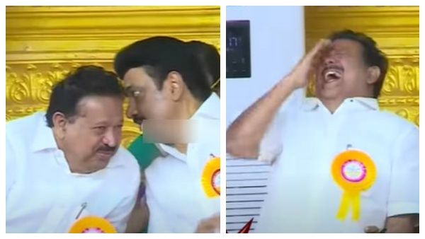 நைசாக “காதில்” சொன்ன ஸ்டாலின்! வெடித்து “சிரித்த” பொன்முடி - என்னவா இருக்கும்? நீங்களே பாருங்க!