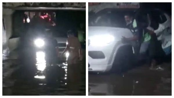 கோவையில் பரபரப்பு: குழந்தைகள் உட்பட 7 பேருடன் மழை நீரில் சிக்கிய கார்! போராடி மீட்ட போலீசார்! சபாஷ்