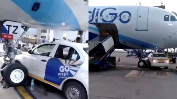 டெல்லி விமான நிலையத்தில் சினிமா பாணியில் சம்பவம்.. இண்டிகோ விமானத்தின் கீழே 