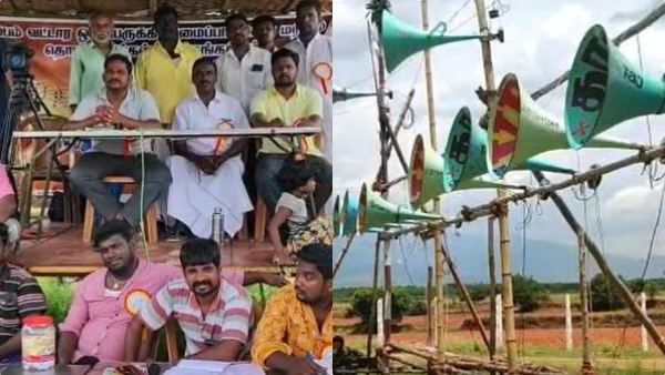 பேசிட்டே இருந்தா என்ன அர்த்தம்! யார் பெருசுனு போட்டு காட்டுங்க! தேனியில் கலக்கிய ’மைக்செட்’ திருவிழா