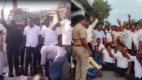 பிடிஆர் கார் மீது காலணி வீச்சு.. திமுக ஆர்ப்பாட்டம்.. மதுரையில் அண்ணாமலையின் கொடும்பாவி எரிப்பு