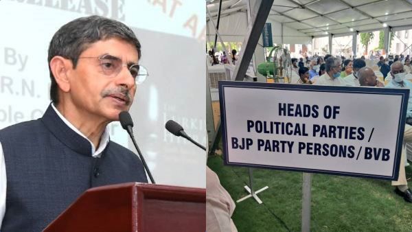 ஆஹா.. எழுதி இருந்ததை நோட் பண்ணீங்களா? ஆளுநரின் தேநீர் விருந்தில் இருந்த 